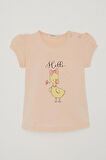 Breeze Kız Çocuk Tişört Süslü Fiyonklu Ördek Baskılı 1-4 Yaş, Pudra