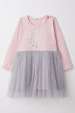 Breeze Kız Çocuk Uzun Kollu Elbise Yazı Baskılı Kalpli 1.5-5 Yaş, Pembe