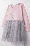 Breeze Kız Çocuk Uzun Kollu Elbise Yazı Baskılı Kalpli 1.5-5 Yaş, Pembe