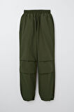 Breeze Kız Çocuk Paraşüt Jogger Paça Pantolon 6-12 Yaş, Haki Yeşil
