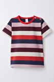 Breeze Kız Çocuk Tişört Patlı Çizgili 1-4 Yaş, Karışık Renk