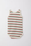 Breeze Erkek Bebek Çıtçıtlı Atlet Zıbın Body Renkli Çizgili 9 Ay-3 Yaş, Krem