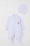 Breeze Kız Bebek Patikli Tulum Sevimli Tavşancık Armalı 0-6 Ay, Açık Lila