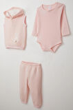 Breeze Kız Bebek Zıbınlı 3 Lü Takım Tavşancık Nakışlı Ponponlu Kapüşonlu 4 Ay-1 Yaş, Pudra