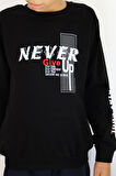 Breeze Erkek Çocuk Sweatshirt Motivasyon Temalı 8-12 Yaş, Siyah