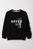 Breeze Erkek Çocuk Sweatshirt Motivasyon Temalı 8-12 Yaş, Siyah