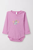 Breeze Kız Bebek Çıtçıtlı Zıbın Body Sevimli Yavru Zebra Baskılı 9 Ay-3 Yaş, Lila