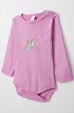 Breeze Kız Bebek Çıtçıtlı Zıbın Body Sevimli Yavru Zebra Baskılı 9 Ay-3 Yaş, Lila