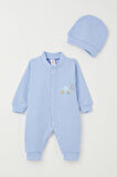 Breeze Erkek Bebek Tulum Araba Nakışlı 0-6 Ay, Açık Mavi