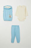 Breeze Erkek Bebek Zıbınlı 3 Lü Takım Sevimli Tavşancık Armalı 4 Ay-1 Yaş, Açık Mavi