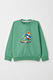 Breeze Erkek Bebek Eşofman Takım Yarışçı Ayıcık Baskılı 9 Ay-3 Yaş, Mint Yeşili