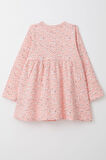 Breeze Kız Çocuk Uzun Kollu Elbise Çiçekli Düğmeli 1.5-5 Yaş, Somon