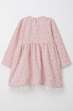 Breeze Kız Çocuk Uzun Kollu Elbise Kalp & Kazayağı Desenli 3-7 Yaş, Pembe