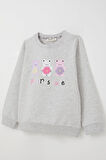 Breeze Kız Çocuk Sweatshirt Sevimli Ayıcıklar Baskılı 1.5-5 Yaş, Açık Gri Melanj