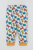 Breeze Erkek Bebek Pijama Takımı Renkli Kedicik Desenli 4 Ay-1 Yaş, Beyaz