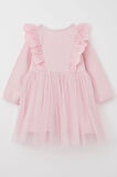 Breeze Kız Çocuk Uzun Kollu Elbise Tüllü Güpürlü 1.5-5 Yaş, Pembe