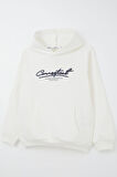 Breeze Erkek Çocuk Sweatshirt Kapüşonlu Yazı Nakışlı Kanguru Cepli 4-8 Yaş, Ekru