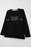 Breeze Erkek Çocuk Uzun Kollu Tişört Motivasyon Temalı & Sırt Kısmı Ayıcık Baskılı 4-8 Yaş, Siyah