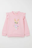 Breeze Kız Çocuk Eşofman Takım Sevimli Tavşancık Baskılı 3-8 Yaş, Pembe