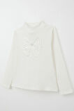 Breeze Kız Çocuk Uzun Kollu Tişört Tül Fiyonk Armalı 8-14 Yaş, Ekru