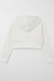 Breeze Kız Çocuk Crop Hırka Fermuarlı Kapüşonlu 8-14 Yaş, Ekru