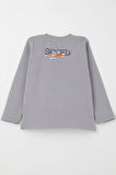 Breeze Erkek Çocuk Uzun Kollu Tişört Hız Temalı Sırt Kısmı Baskılı 2-6 Yaş, Gri