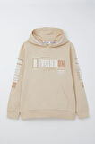 Breeze Erkek Çocuk Sweatshirt Kapüşonlu Kanguru Cepli 9-16 Yaş, Krem