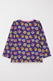 Breeze Kız Çocuk Pijama Takımı Renkli Sevimli Baykuş Desenli 4-8 Yaş, Mor