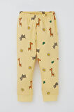 Breeze Erkek Bebek Pijama Takımı Minik Safari Temalı Hayvancık Desenli 4 Ay-1 Yaş, Sarı