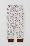 Breeze Erkek Bebek Pijama Takımı Bebek Sevimli Ayıcık Desenli 4 Ay-1 Yaş, Ekru