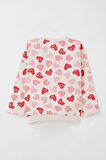 Breeze Kız Bebek Eşofman Takım Kalp Rüyası Pantolonu Fiyonklu 9 Ay-3 Yaş, Krem