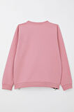 Breeze Kız Çocuk Sweatshirt Yazı Baskılı Kenarları Fermuar Detaylı 9-14 Yaş, Gülkurusu