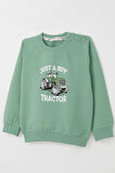 Breeze Erkek Çocuk Sweatshirt Çiftliğin Şimşeği 1.5-5 Yaş, Mint Yeşili