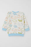 Breeze Erkek Bebek Pijama Takımı Omuzdan Patlı Safari Temalı Hayvancıklar Desenli 4 Ay-1 Yaş, Ekru