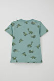 Breeze Erkek Çocuk Şortlu Takım Zıp Zıp Dinozor Takımı 2-6 Yaş, Su Yeşili