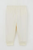 Breeze Kız Bebek Pijama Takımı Omuzdan Patlı Yaka Kısmı Fırfırlı Yazı Nakışlı 4 Ay-1 Yaş, Krem
