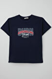 Breeze Erkek Çocuk Tişört Yazı Baskılı 5-10 Yaş, Lacivert
