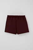 Breeze Kız Çocuk Şort Etek Cep Kapağı Detaylı Düğme Aksesuarlı 6-12 Yaş, Bordo