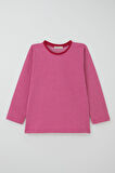 Breeze Kız Çocuk Pijama Takımı Verev Çizgi Desenli 4-8 Yaş, Pembe