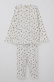 Breeze Kız Bebek Pijama Takımı Çiçek Desenli Omuzu Düğmeli 9 Ay-3 Yaş, Ekru