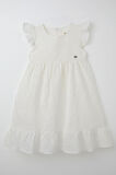 Breeze Kız Çocuk Elbise Güpürlü Çiçek Nakışlı 4-9 Yaş, Ekru