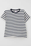 Breeze Erkek Çocuk Tişört Patlı Çizgili 1-4 Yaş, Ekru