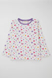 Breeze Kız Çocuk Pijama Takımı Baharın Renkleri 4-8 Yaş, Beyaz