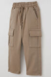 Breeze Erkek Çocuk Pantolon Kargo Cepli Beli Lastikli 1.5-5 Yaş, Bej