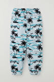Breeze Erkek Bebek Pijama Takımı Palmiye Ağacı Desenli 9 Ay-3 Yaş, Açık Mavi