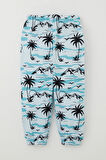 Breeze Erkek Bebek Pijama Takımı Palmiye Ağacı Desenli 9 Ay-3 Yaş, Açık Mavi