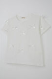 Breeze Kız Çocuk Tişört Fiyonk Aksesuar Detaylı 9-14 Yaş, Ekru