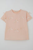 Breeze Kız Çocuk Tişört Fiyonk Aksesuar Detaylı 9-14 Yaş, Pudra