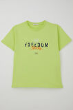Breeze Erkek Çocuk Tişört Yazı Bakılı 5-10 Yaş, Fıstık Yeşili