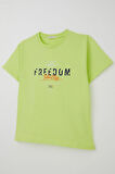 Breeze Erkek Çocuk Tişört Yazı Bakılı 5-10 Yaş, Fıstık Yeşili